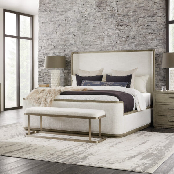 Hooker Furniture Bedroom Linville Falls River Branch Upholstered Bench | Herman's Furniture and Design