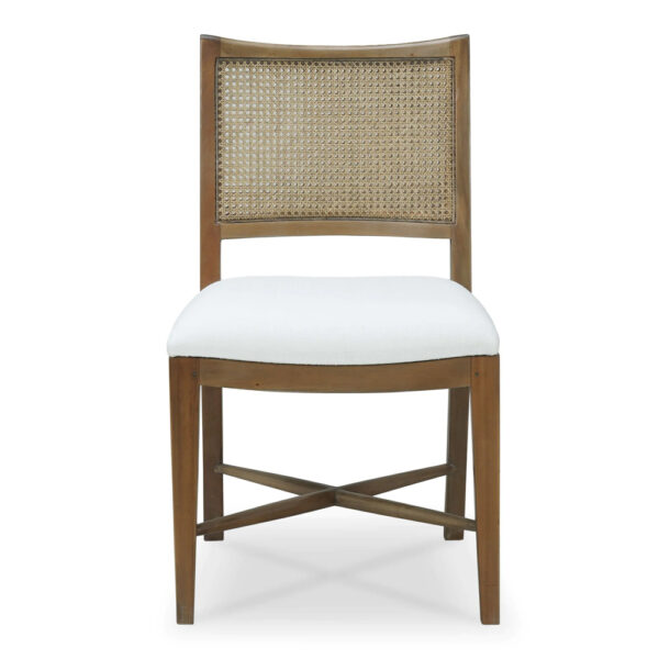 Bramble Dulwich Dining Chair in Straw Wash Arctic White Performance Fabric | Herman's Furniture and Design