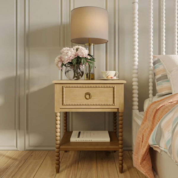 Bramble Cholet Bedside Table in Straw Wash | Herman's Furniture and Design Ohio