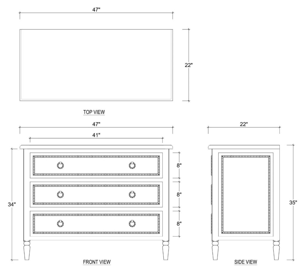 Bramble Cholet 3 Drawer Dresser in Straw Wash | Herman's Furniture and Design Ohio