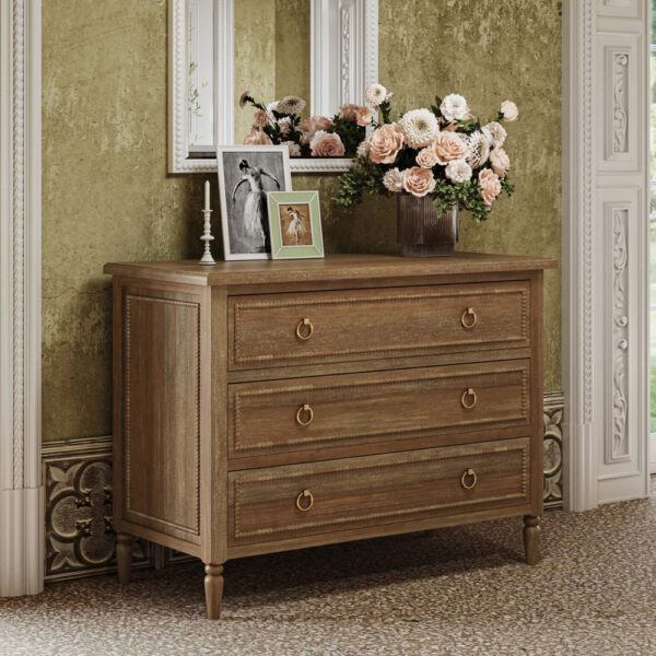 Bramble Cholet 3 Drawer Dresser in Straw Wash | Herman's Furniture and Design Ohio