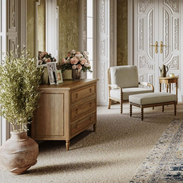 Bramble Cholet 3 Drawer Dresser in Straw Wash | Herman's Furniture and Design Ohio