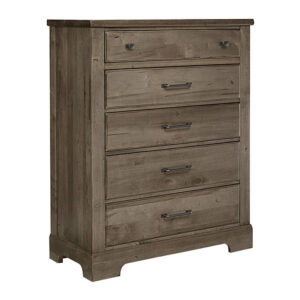Vaughan Bassett Furniture Cool Rustic 5-Drawer Chest Stone Grey | Herman's Furniture and Design Ohio