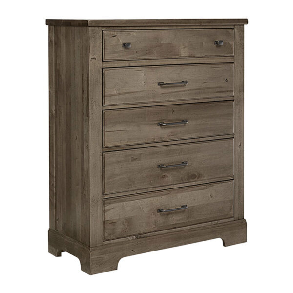 Vaughan Bassett Furniture Cool Rustic 5-Drawer Chest Stone Grey | Herman's Furniture and Design Ohio