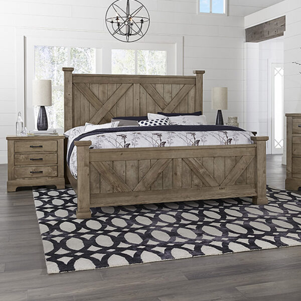 Vaughan Bassett Furniture Cool Rustic Nightstand 3 Drawers Stone Grey | Herman's Furniture and Design