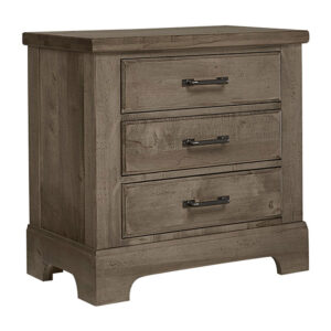Vaughan Bassett Furniture Cool Rustic Nightstand 3 Drawers Stone Grey | Herman's Furniture and Design