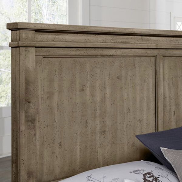 Vaughan Bassett Furniture Cool Rustic Mansion Bed Stone Grey | Herman's Furniture and Design