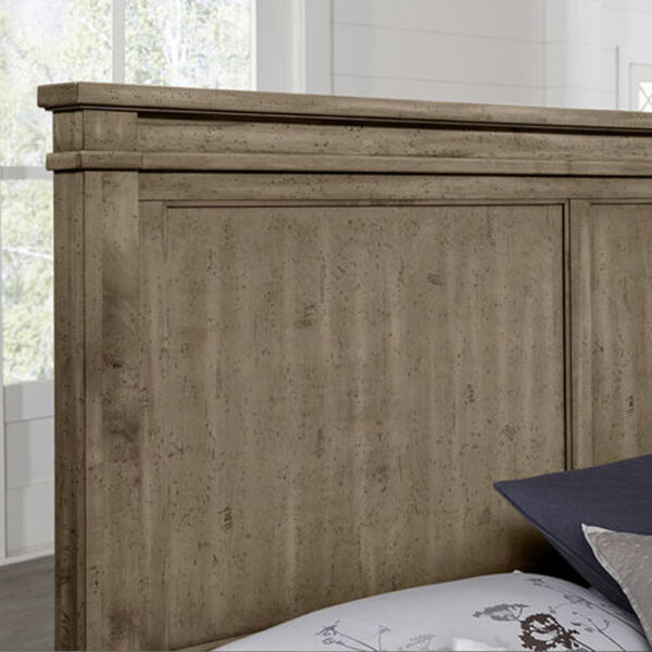 Vaughan Bassett Furniture Cool Rustic Mansion Bed with Footboard Storage Stone Grey | Herman's Furniture and Design